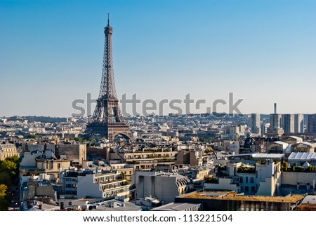 Paris, Tour Eiffel view from Triumphal Arch