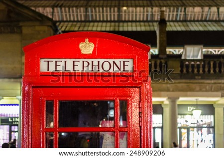 London, red telephone box in Covent Garden