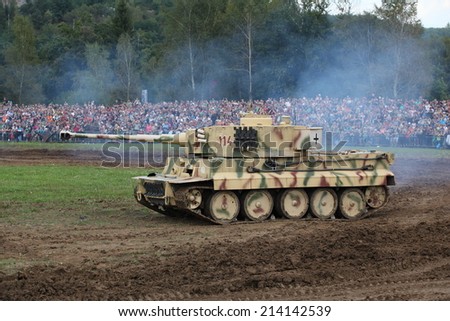 CZECH REPUBLIC - AUGUST 30 : Tank Day in Military Technical Museum LeAÂ¡any  on August 30, Czech Republic