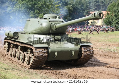 CZECH REPUBLIC - AUGUST 30 : Tank Day in Military Technical Museum LeAÂ¡any  on August 30, Czech Republic