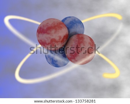 3d rendered illustration of a helium-4 atom