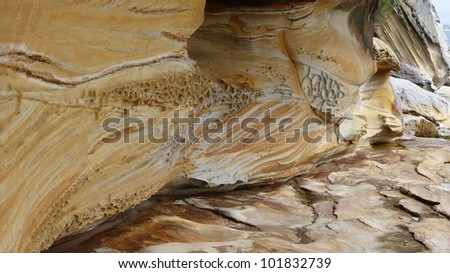 Cliff, rock layers, abstract shapes,\
Coast of Australia,\
earth formations