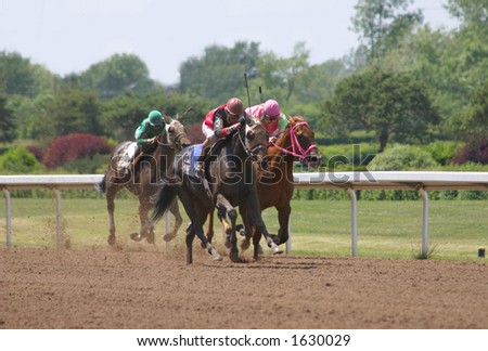 Horses and Jockeys Racing