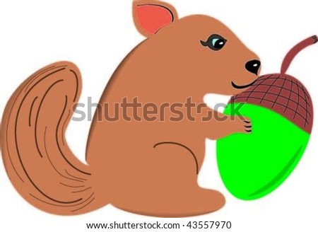 Squirrel Holding Acorn
