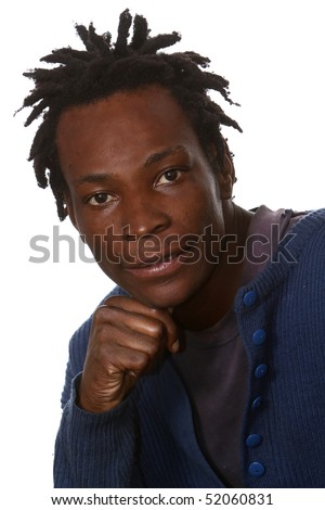 stock photo African American man with dreadlocks hairstyle