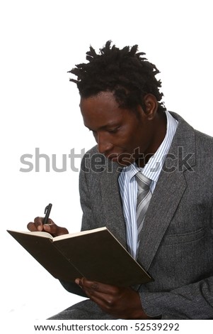 stock photo : Young African American business man with dreadlocks hairstyle 