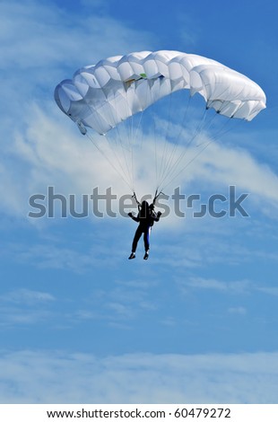 white parachute on blue sky