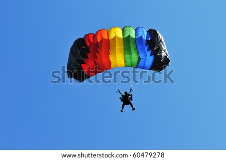 parachute on blue sky