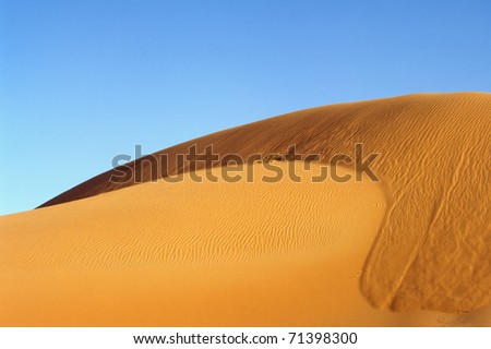 Crescent shape dune, Chebbi erg in Moroccan Sahara