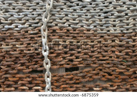 Chain laid out in lines