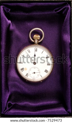Antique pocket watch in gift box