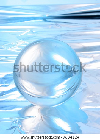 Blue crystal ball abstact background