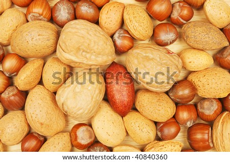 A selection of whole nuts