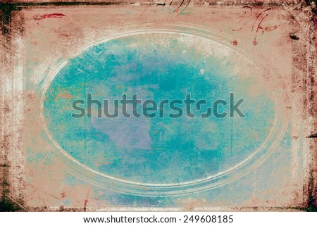 Grungy blue / brown oval frame