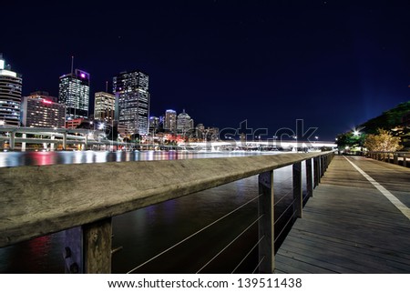 BRISBANE - MAY 20: View of Brisbane City from Southbank. Southbank was opened to the public on 20 June 1992 on the transformed site of Brisbane\'s World Expo 88. 20 May, 2013 Brisbane, Australia