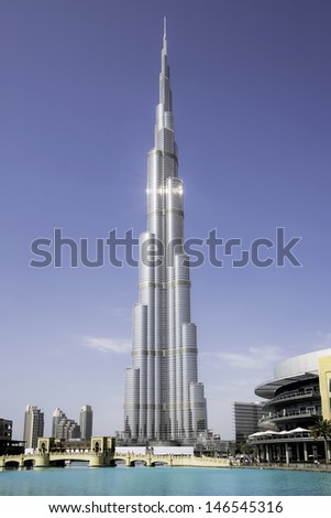 Dubai, Uae - January 9: Burj Khalifa,The Tallest Man-Made Structure In The World, At 829.8 M, Downtown Burj Dubai January 9, 2013 In Dubai, United Arab Emirates
