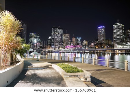 Brisbane - Sep 09: View Of Brisbane City From Southbank. Southbank Was Opened To The Public On 20 June 1992 On The Transformed Site Of Brisbane'S World Expo 88. 09 September, 2013 Brisbane, Australia