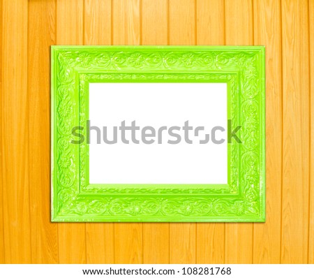 Pink Vintage picture frame, wood plated, wood background, clipping path included
