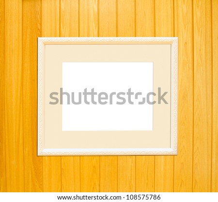 Vintage picture frame, wood plated, wood background, clipping path included