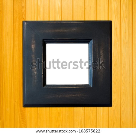 Black Vintage picture frame, wood plated, wood background, clipping path included
