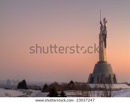 The Monument to Motherland - dedicated to victory in WWII. Kyiv, ukraine. HDR image