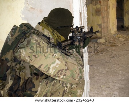 US Special Forces Soldier in combat action. See more military pictures in my gallery