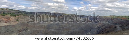 Iron ore opencast mining - panoramic view