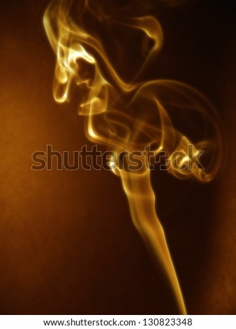Photo of smoke with shape like torch with slight brown colors