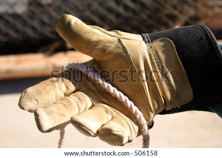 Working glove with rope