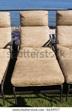Lawn chair by the ocean