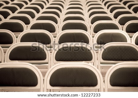 Empty chairs in black and white