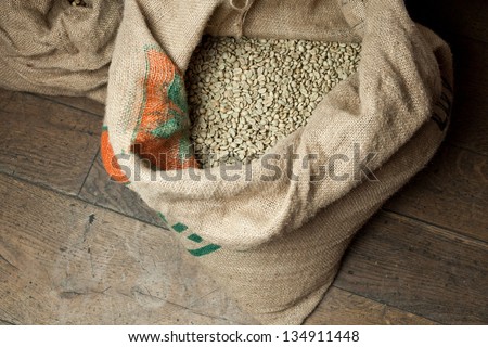 Green coffee bag