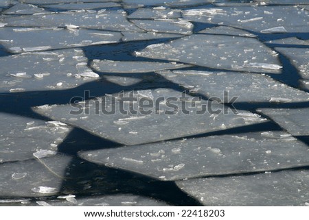 floating ocean ice flakes