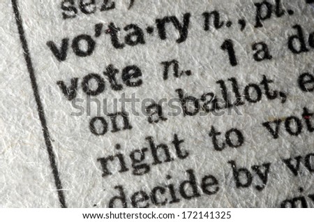 The Word Vote, From The Dictionary