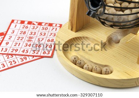 Bingo Game, Cage, Cards and Numbers