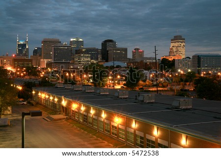 Nashville at Night overlooking the Railroad yards