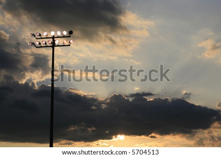 Stadium lights at a local High School Football field