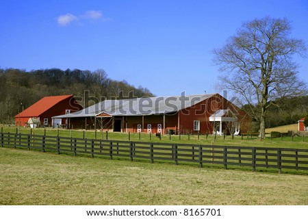 Tennessee Farmland in Winter near Franklin Tennessee ,