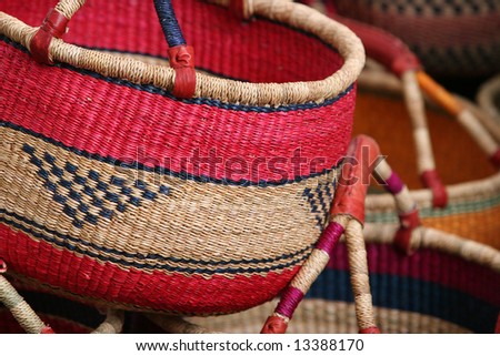 Handwoven Baskets at a Craft fair