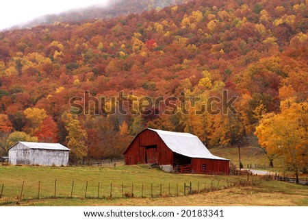 Fall in Southeast Tennessee , farm scene near Dunlap