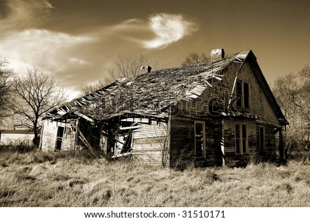 Abandoned home in Rural Tennessee in Sepia