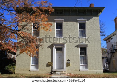 Brick house in Richmond Indiana , fall.