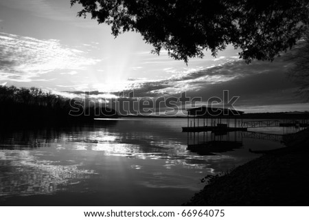 Boat dock and pier on OLd Hickory Lake in Nashville Tennessee