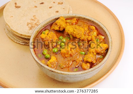 gobi mutter curry, cauliflower mutter curry, indian food, lunch ,dinner