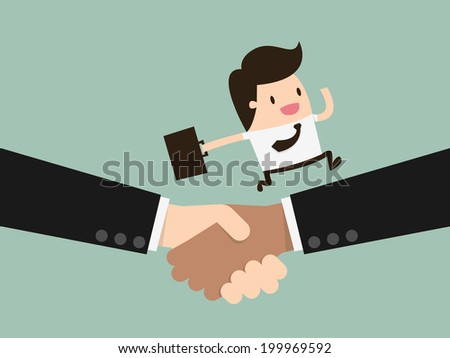 Business handshake and business people