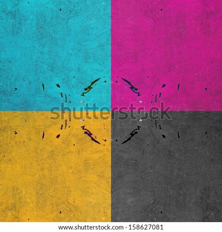 background from rusty metal cyan magenta yellow and black color