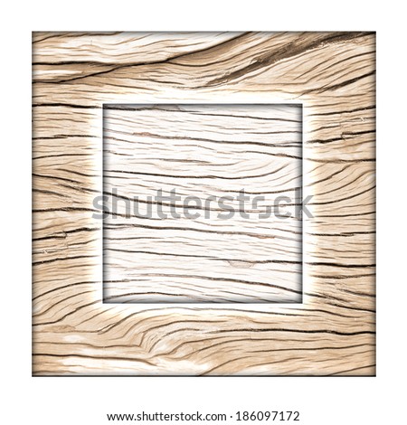 old wooden frame, the structure of aged wood, isolated