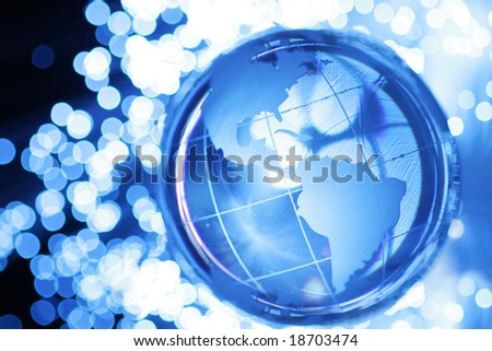 Glass globe in lights
