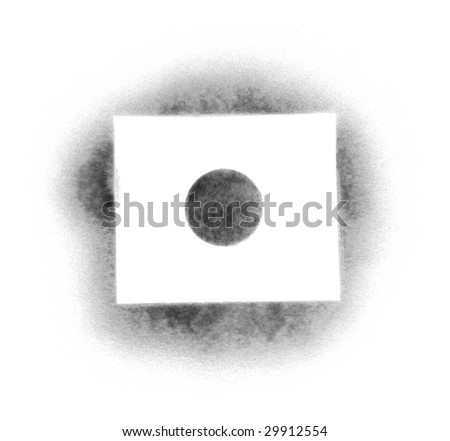 Stencil Symbols In Spray Paint Period Stencil Symbols In Spray Paint Period Stock Photo