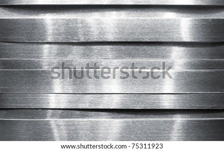 Shiny metal strips